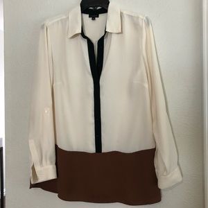 TALBOTS colorblock Tunic Blouse